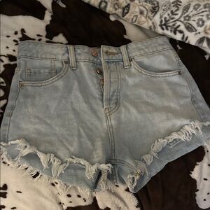 Wild Fable Light Blue Frayed Hem Jean Shorts